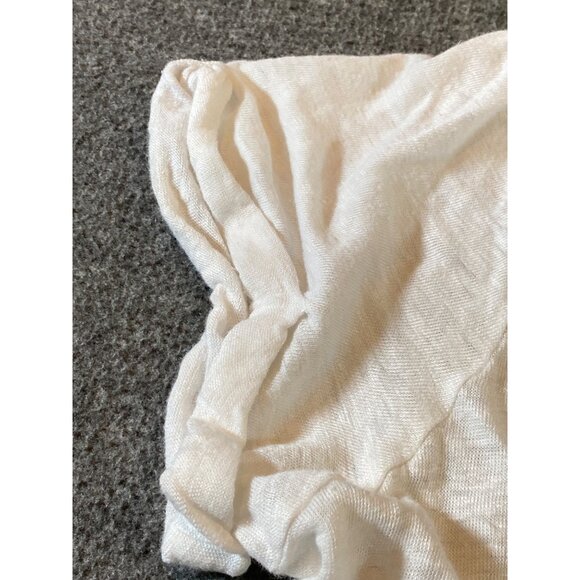 J Jill Linen White T Shirt Tee Top Rolled SS Women No Size Tag - Picture 2 of 10